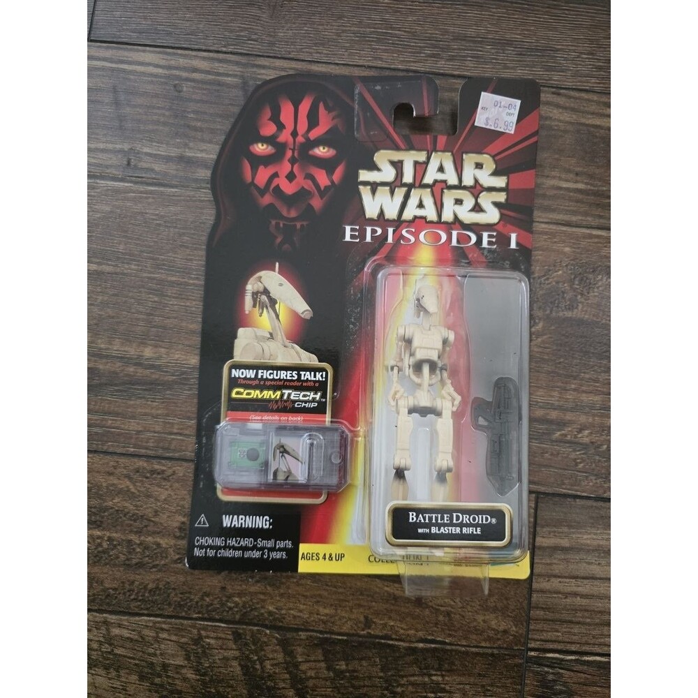 Star Wars Episode I Battle Droid Blaster Rifle CommTech Chip 1998 Hasbro MOC